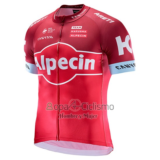 Katusha Alpecin Ropa Ciclismo Culotte Corto 2017 Mangas Cortas Rojo